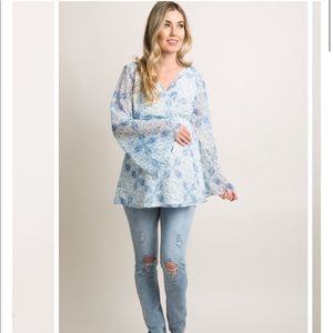 Pinkblush Tops - Pinkblush Ivory Paisley Wrap Top Pinkblush Tops - Pinkblush Ivory Paisley Wrap Top